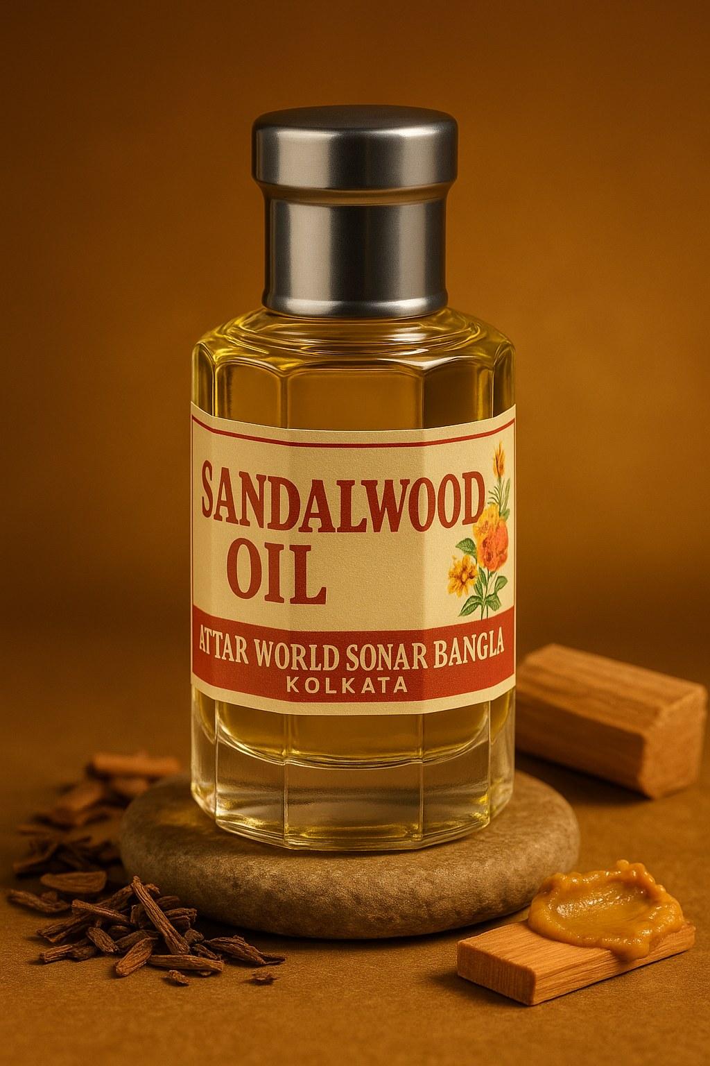 Sandalwood Oil attar, front view [shoot-v2 angle 1]