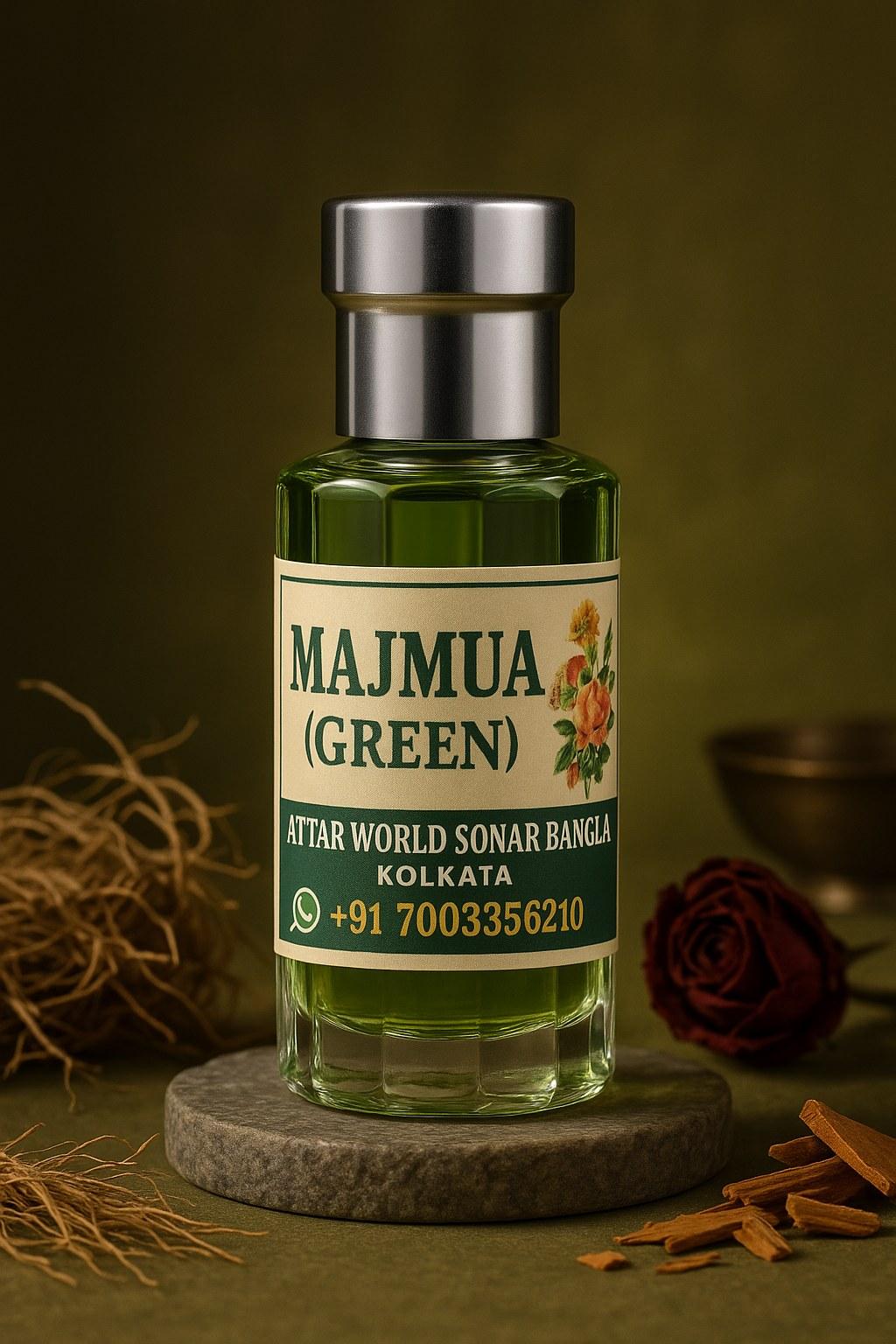 Majmua (Green) attar, front view [shoot-v2 angle 1]