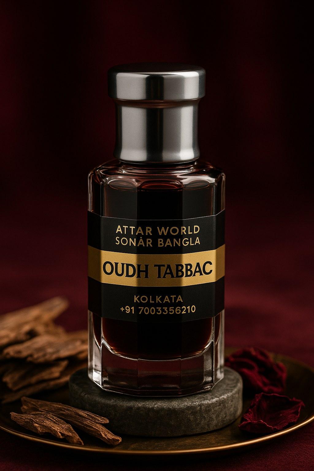 Oudh Tabbac attar, front view [shoot-v2 angle 1]
