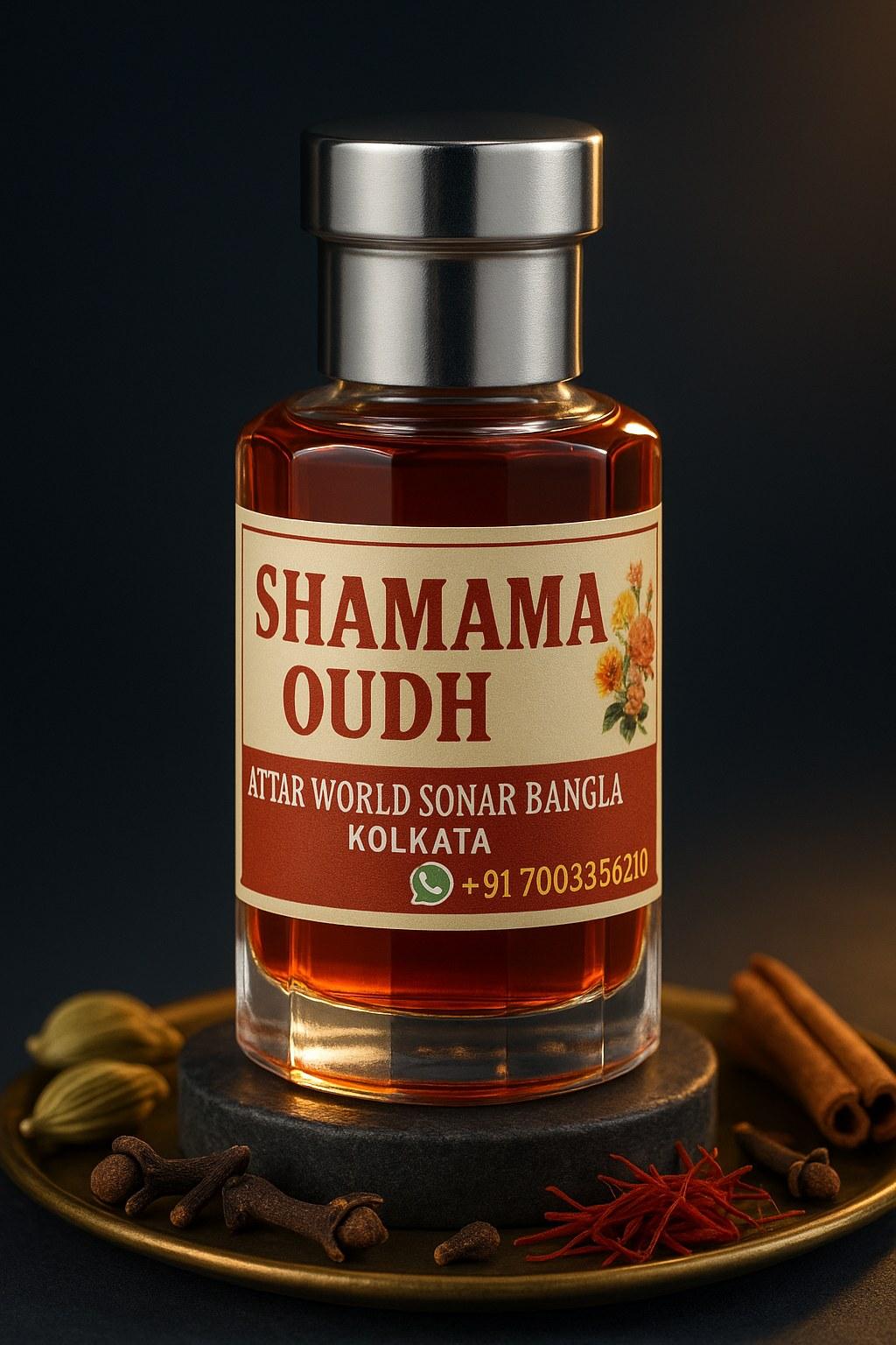 Shamama Oudh attar, front view [shoot-v2 angle 1]