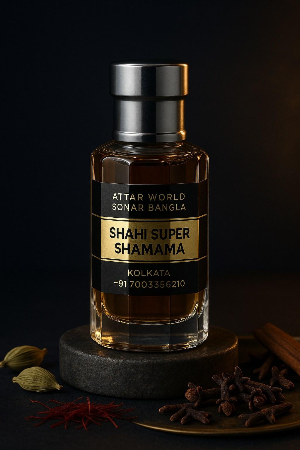 Shahi Super Shamama attar, front view [shoot-v2 angle 1]
