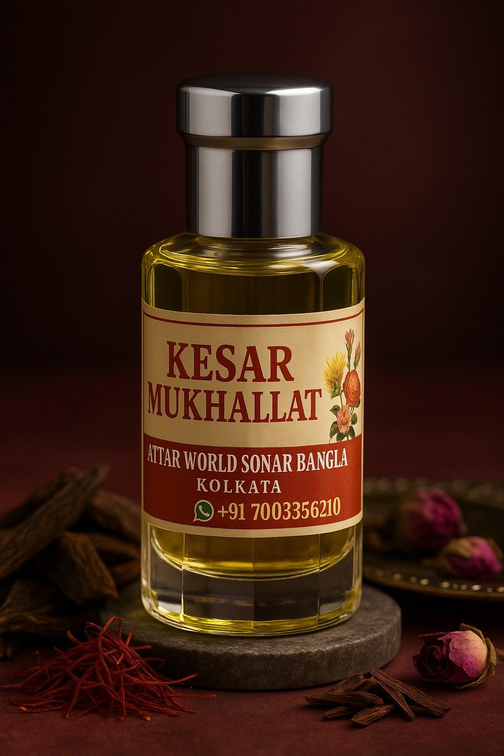 Kesar Mukhallat attar, front view [shoot-v2 angle 1]