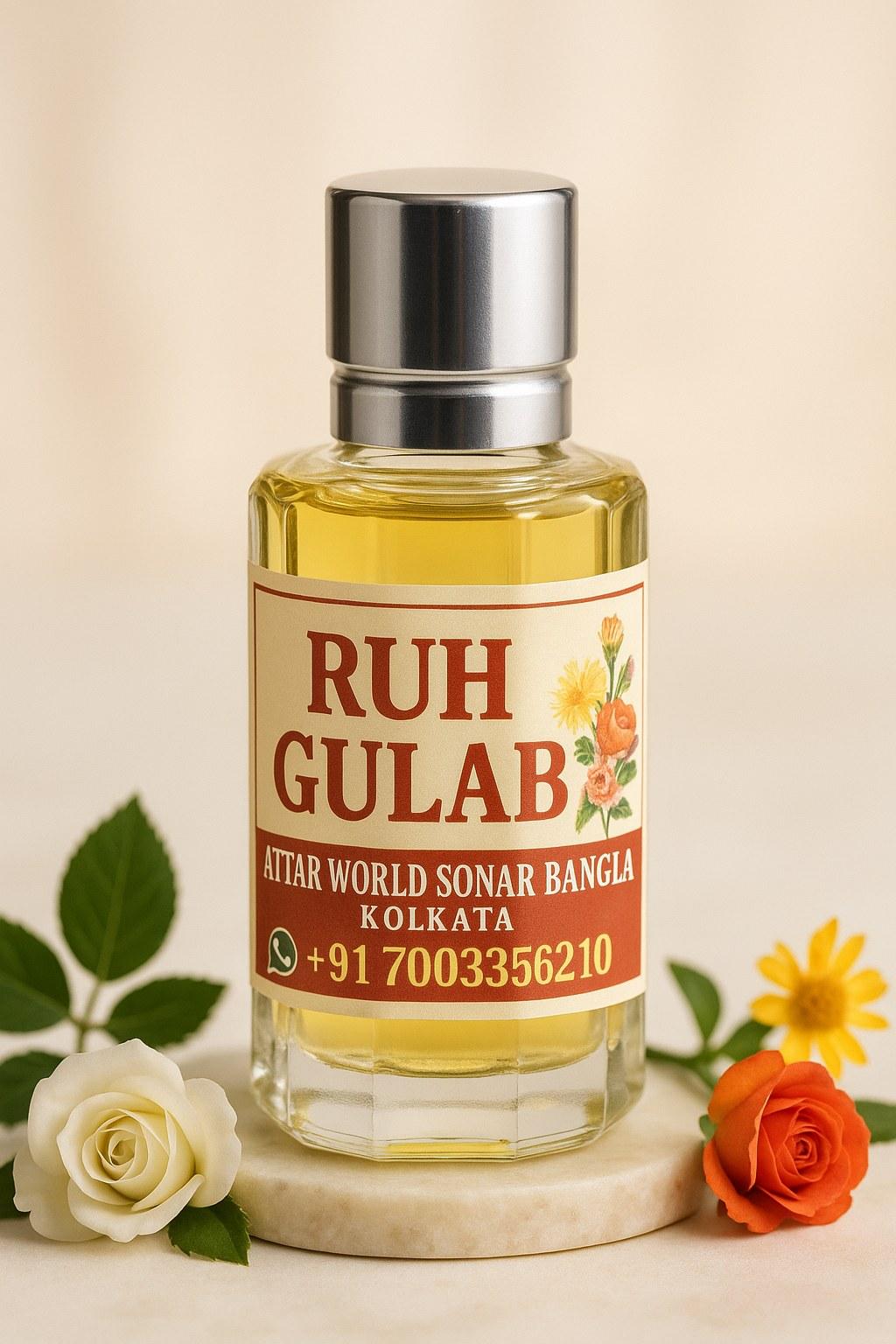 Ruh Gulab attar, front view [shoot-v2 angle 1]