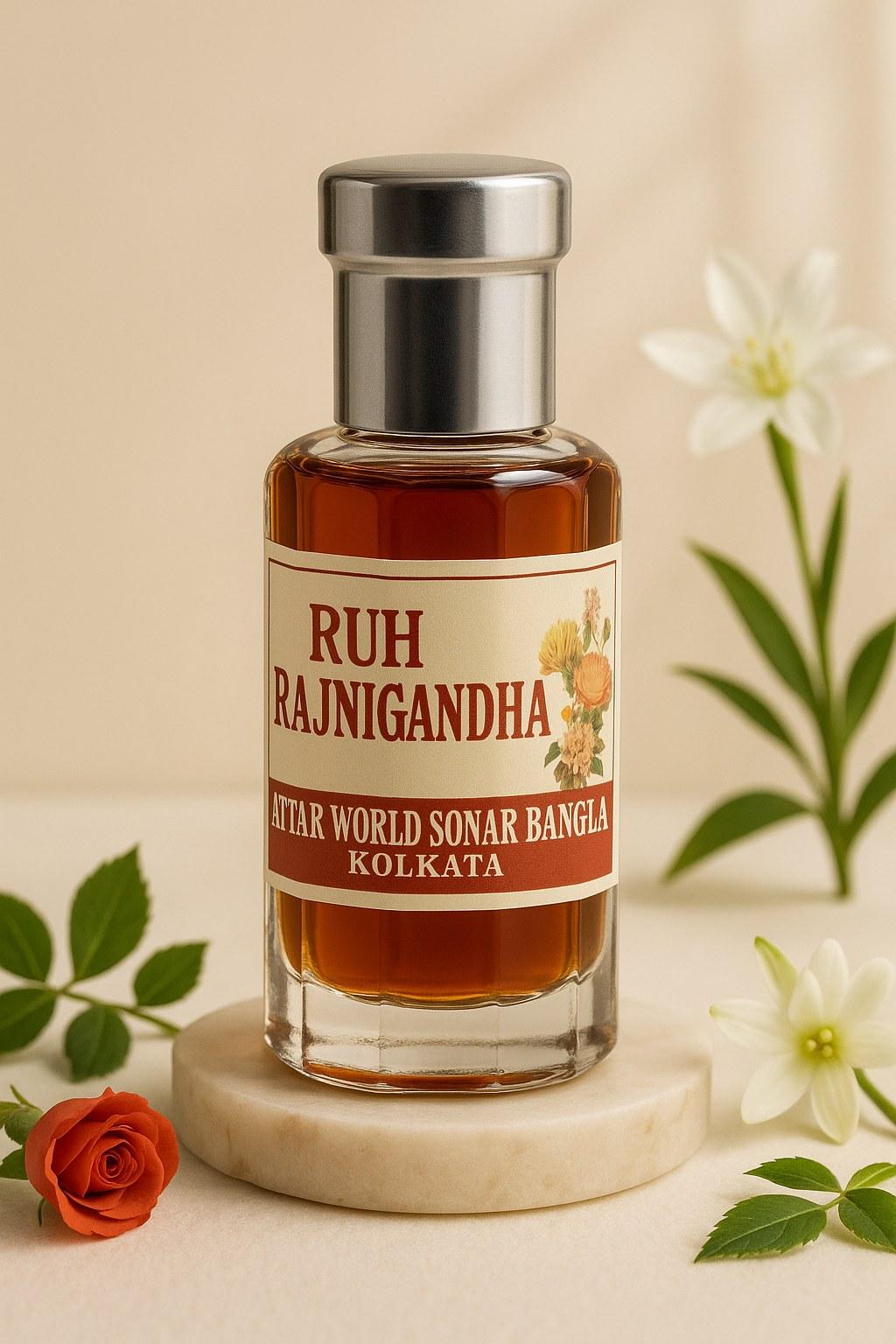 Ruh Rajnigandha attar, front view [shoot-v2 angle 1]