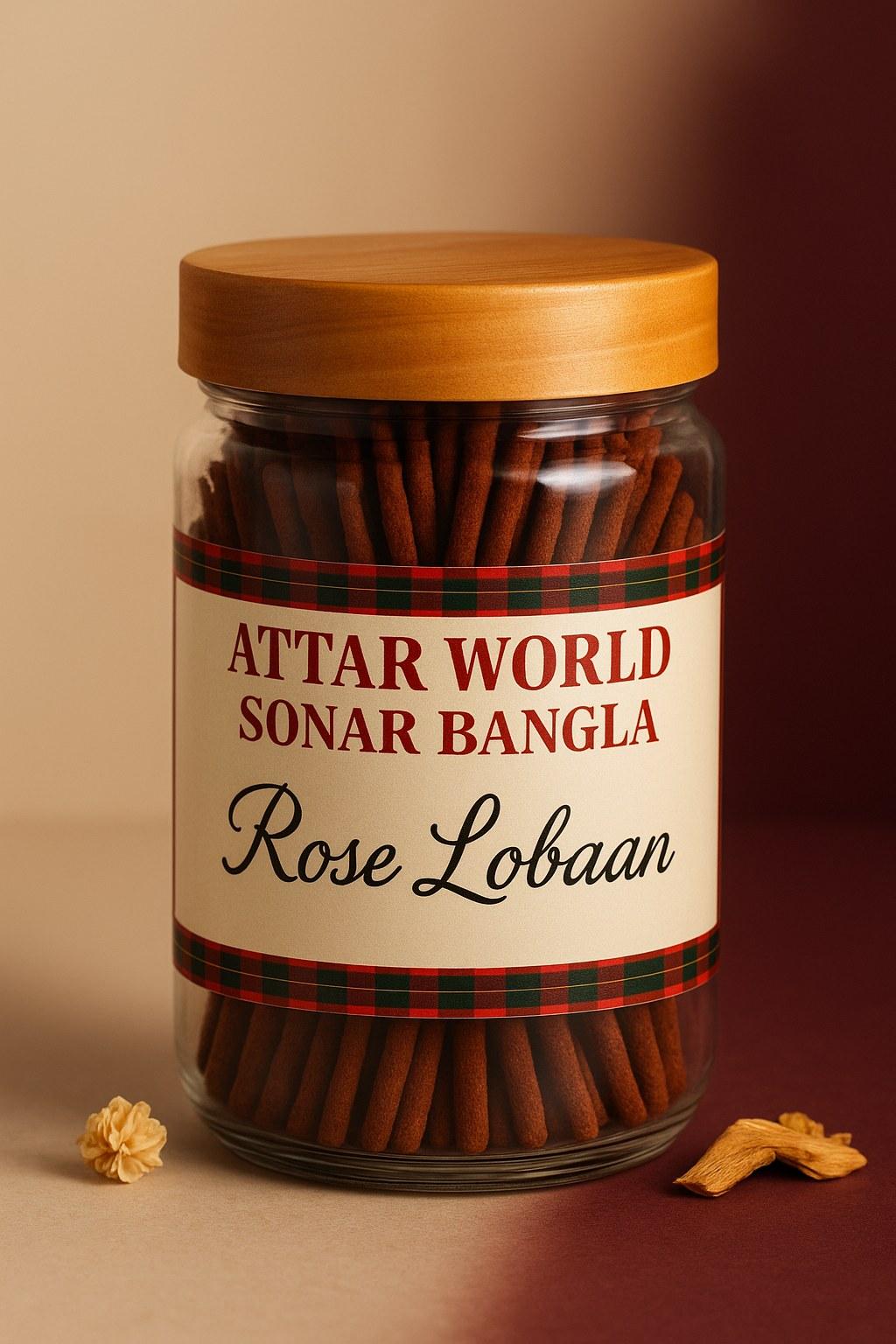 Rose Lobaan Dhoopbatti attar, front view [shoot-v2 angle 1]