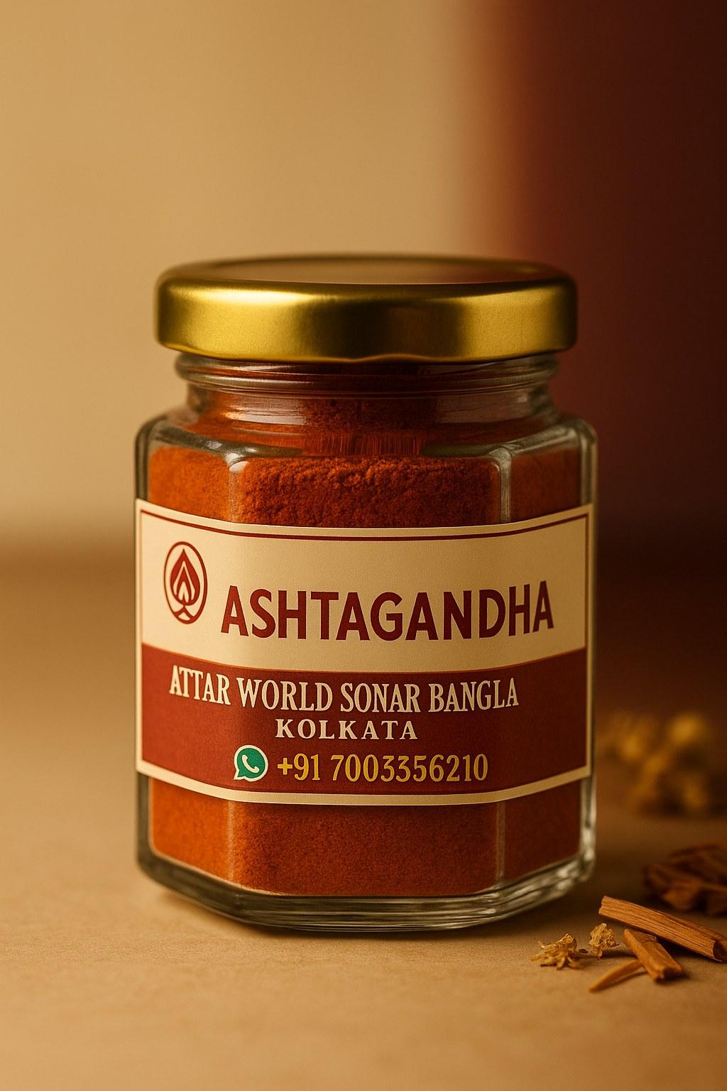 Ashtagandha Powder attar, front view [shoot-v2 angle 1]